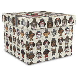 Hipster Dogs Gift Box with Lid - Canvas Wrapped - X-Large (Personalized)