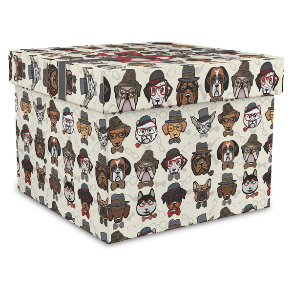 Custom Hipster Dogs Gift Box with Lid - Canvas Wrapped - X-Large (Personalized)