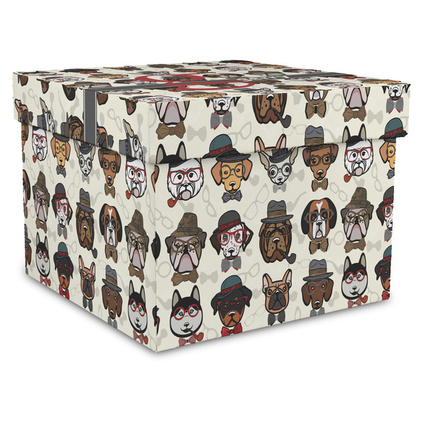 Custom Hipster Dogs Gift Box with Lid - Canvas Wrapped - XX-Large (Personalized)