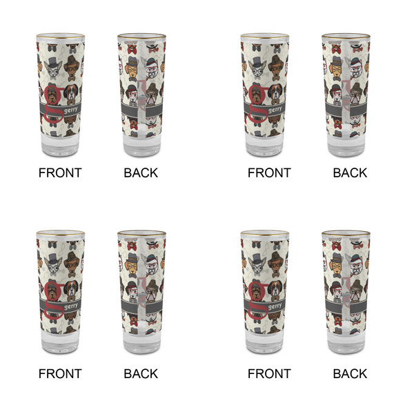 Hipster Dogs Glass Shot Glass - 2 oz - Set of 4 - APPROVAL
