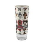 Hipster Dogs 2 oz Shot Glass -  Glass with Gold Rim - Set of 4 (Personalized)