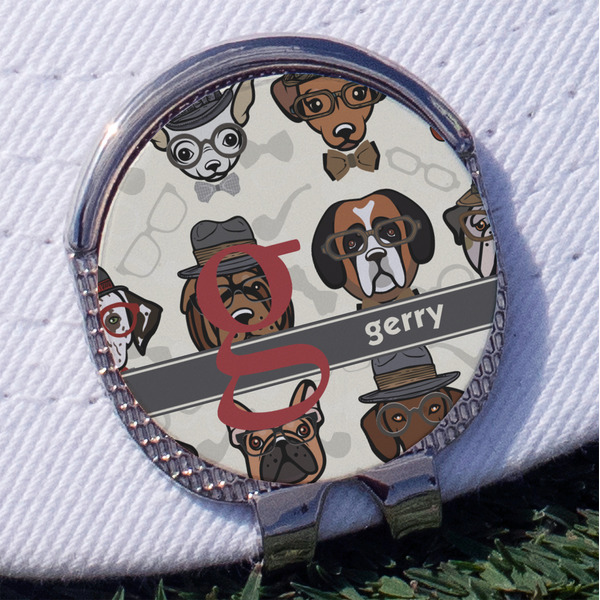 Custom Hipster Dogs Golf Ball Marker - Hat Clip