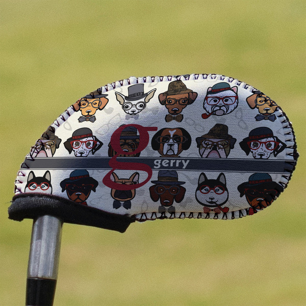 Custom Hipster Dogs Golf Club Iron Cover - Single (Personalized)