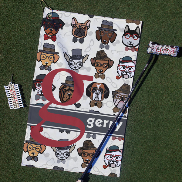 Custom Hipster Dogs Golf Towel Gift Set (Personalized)