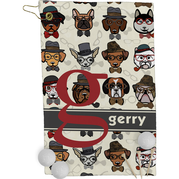 Hipster Dogs Golf Towel (Personalized)