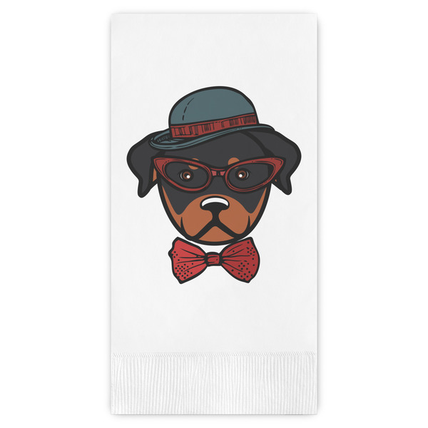 Custom Hipster Dogs Guest Napkins - Full Color - Embossed Edge
