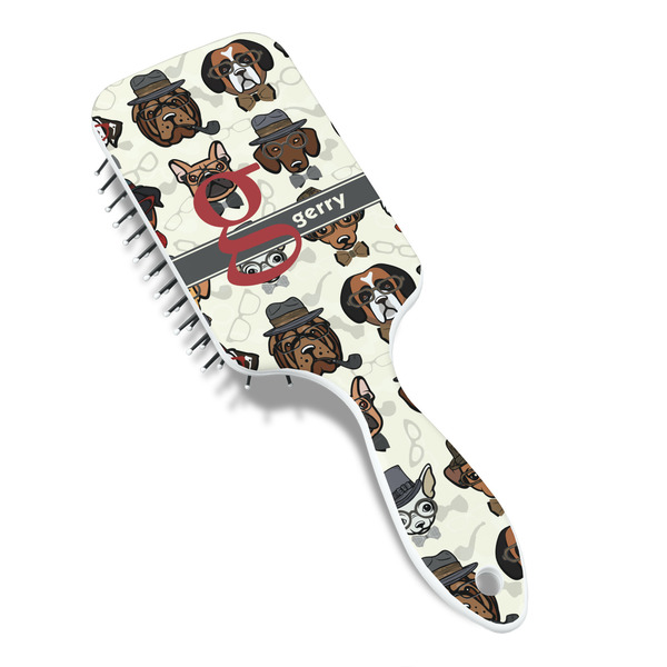 Hipster Dogs Hair Brush - Angle View