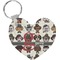Hipster Dogs Heart Keychain (Personalized)