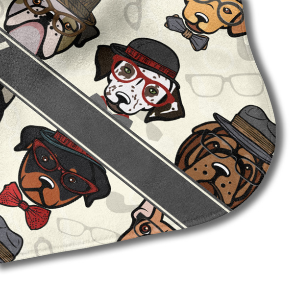 Hipster Dogs Hooded Baby Towel- Detail Corner