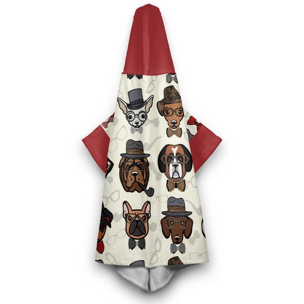 Hipster Dogs Hooded Towel - Hanging