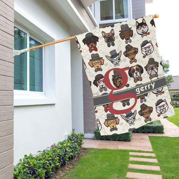 Hipster Dogs House Flags - Single Sided - LIFESTYLE