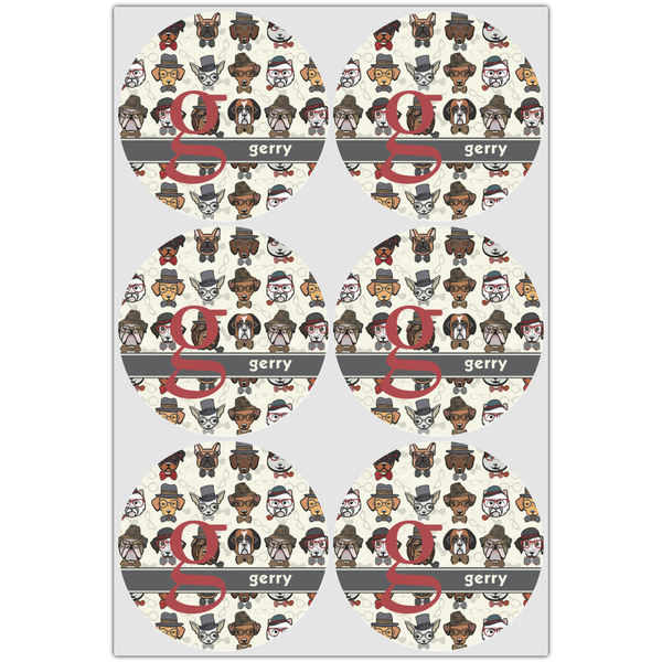 Hipster Dogs Icing Circle - Large - Set of 6