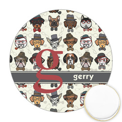 Hipster Dogs Printed Cookie Topper - Round (Personalized)