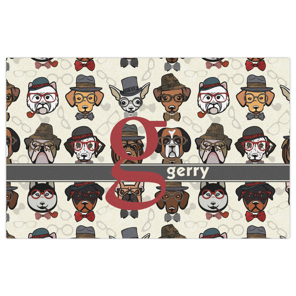 Hipster Dogs Indoor / Outdoor Rug - 5'x8' - Front Flat