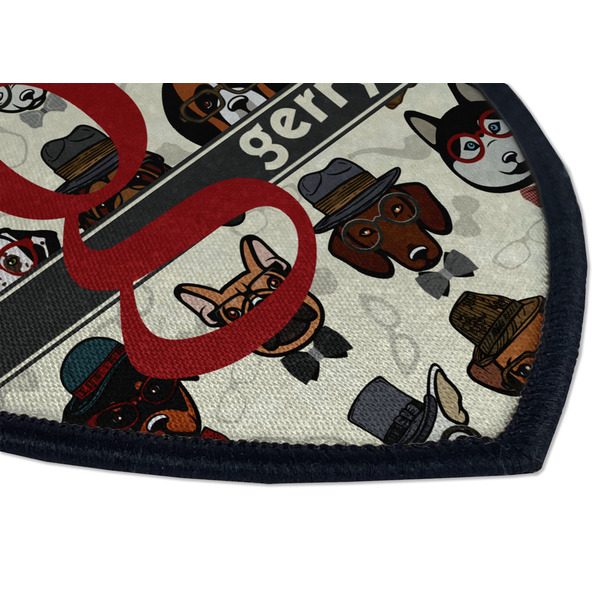 Hipster Dogs Iron on Shield 3 Detail