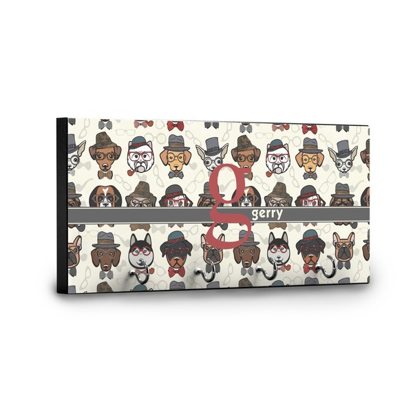 Hipster Dogs Key Hanger - Front View with Hooks