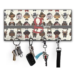 Hipster Dogs Key Hanger w/ 4 Hooks w/ Name and Initial