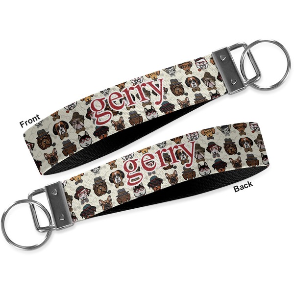 Hipster Dogs Key-chain - Metal and Nylon - Front and Back