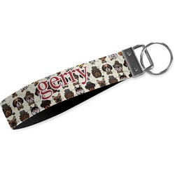 Hipster Dogs Wristlet Webbing Keychain Fob (Personalized)