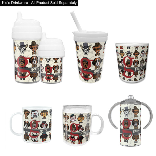 Hipster Dogs Kid's Drinkware - Customized & Personalized