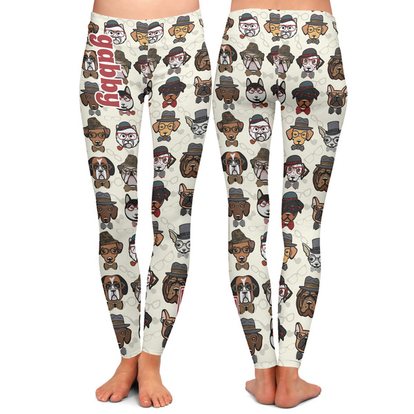 Hipster Dogs Ladies Leggings - Front and Back