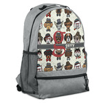 Hipster Dogs Backpack - Grey (Personalized)