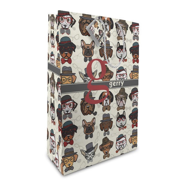 Custom Hipster Dogs Large Gift Bag (Personalized)