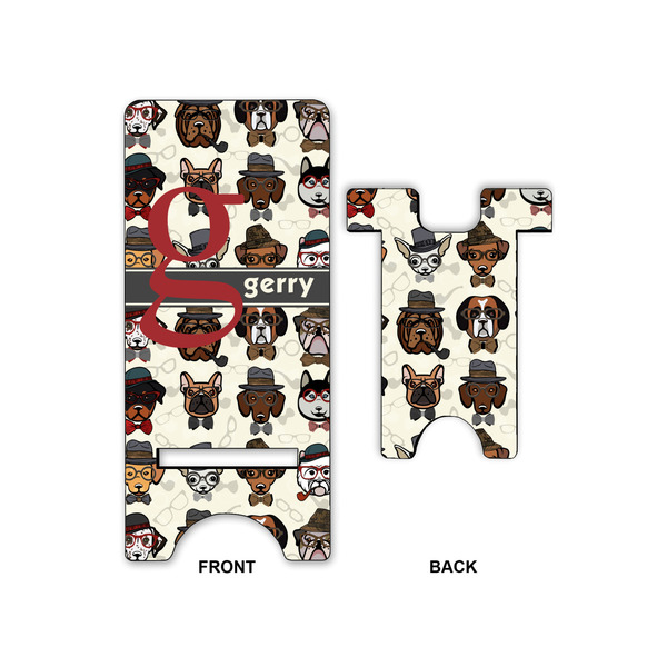 Hipster Dogs Large Phone Stand - Front & Back