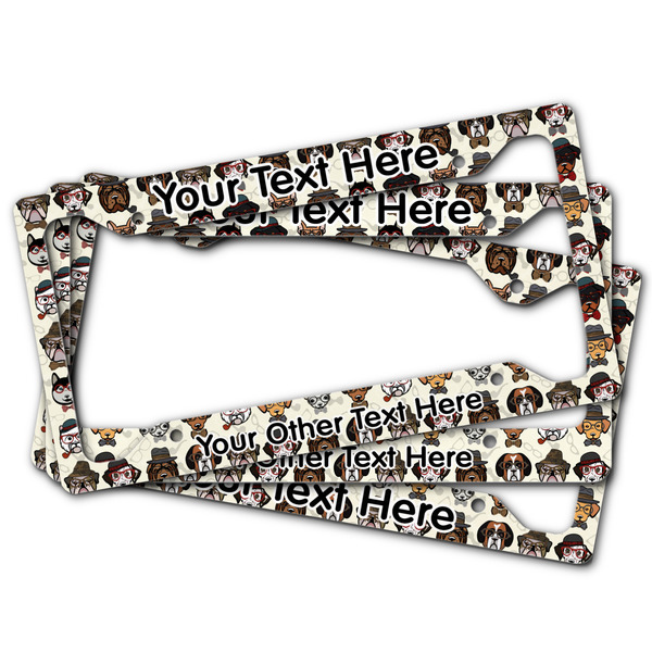 Hipster Dogs License Plate Frames - (PARENT MAIN)