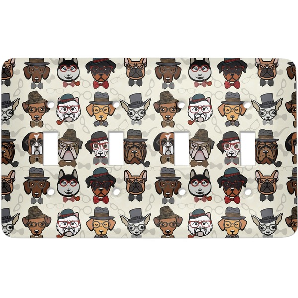 Custom Hipster Dogs Light Switch Cover (4 Toggle Plate)
