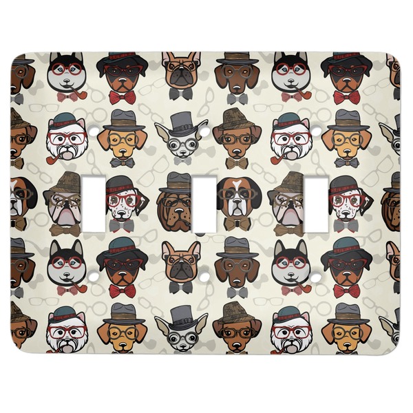 Custom Hipster Dogs Light Switch Cover (3 Toggle Plate)
