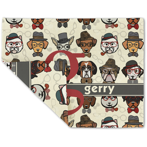 Hipster Dogs Linen Placemat - Folded Corner (double side)