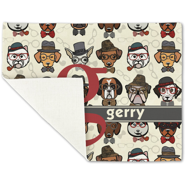 Hipster Dogs Linen Placemat - Folded Corner (single side)