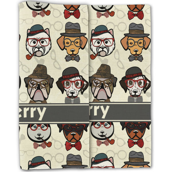 Hipster Dogs Linen Placemat - Folded Half (double sided)