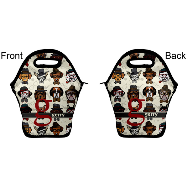 Hipster Dogs Lunch Bag - Front and Back