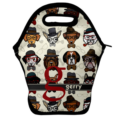 Hipster Dogs Lunch Bag w/ Name and Initial