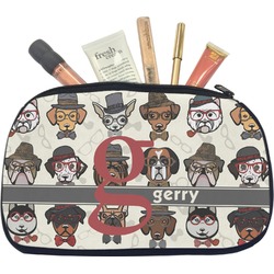 Hipster Dogs Makeup / Cosmetic Bag - Medium (Personalized)