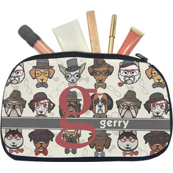 Hipster Dogs Makeup / Cosmetic Bag - Medium (Personalized)