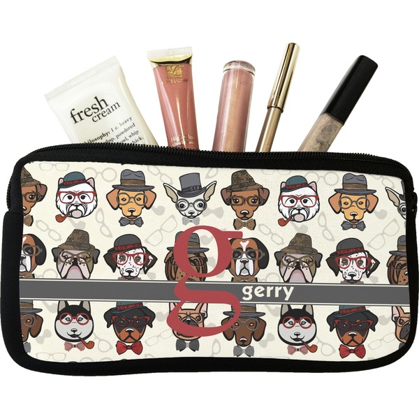Custom Hipster Dogs Makeup / Cosmetic Bag (Personalized)
