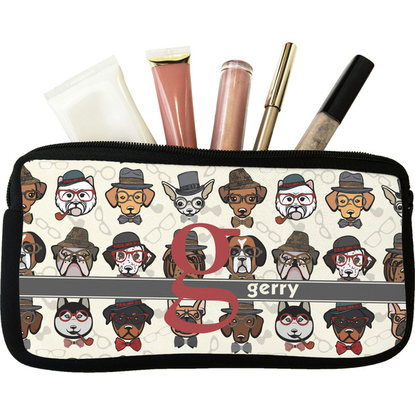 Custom Hipster Dogs Makeup / Cosmetic Bag (Personalized)
