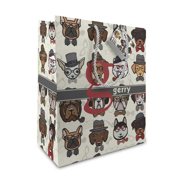 Custom Hipster Dogs Medium Gift Bag (Personalized)