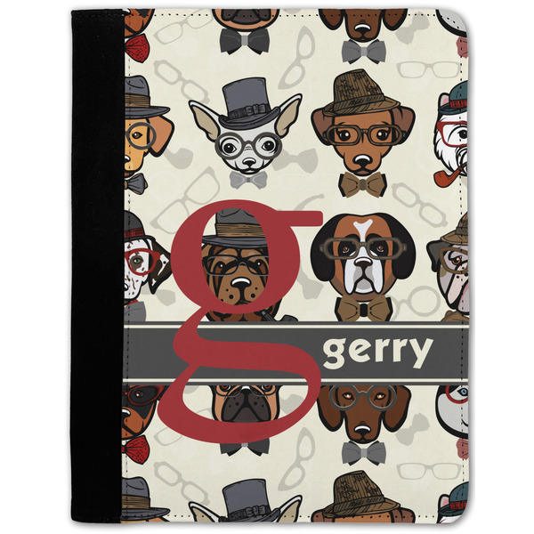 Custom Hipster Dogs Notebook Padfolio - Medium w/ Name and Initial