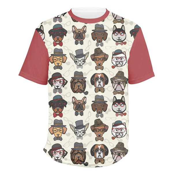 Custom Hipster Dogs Men's Crew T-Shirt - Medium
