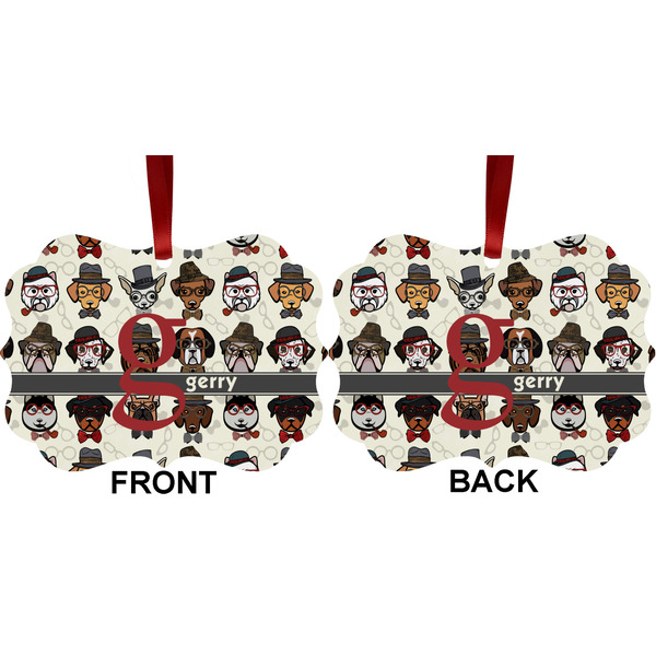 Hipster Dogs Metal Benilux Ornament - Front and Back (APPROVAL)