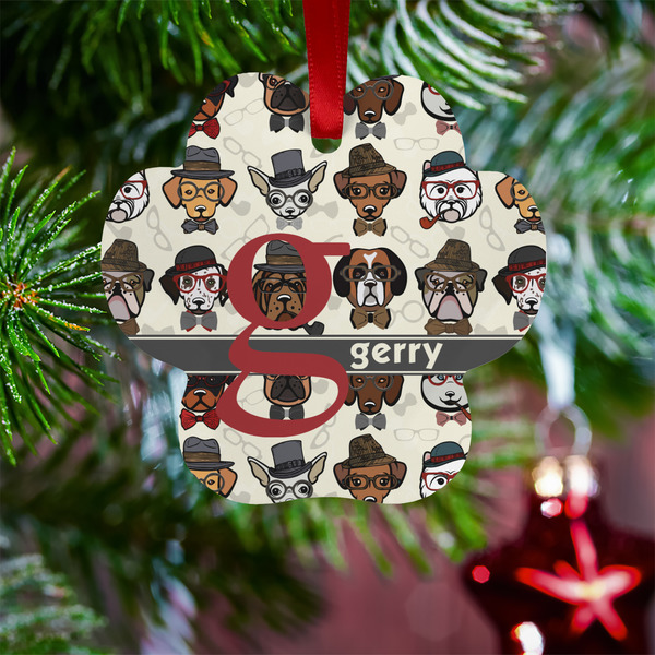 Hipster Dogs Metal Paw Ornament - Lifestyle