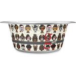 Hipster Dogs Stainless Steel Dog Bowl - Large (Personalized)