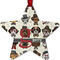 Hipster Dogs Metal Star Ornament - Front