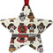 Hipster Dogs Metal Star Ornament - Double Sided w/ Name and Initial