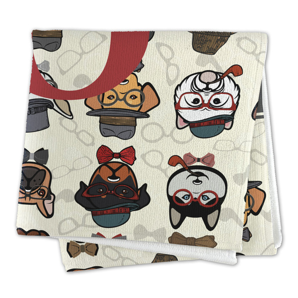 Hipster Dogs Microfiber Dish Rag - FOLDED (square)