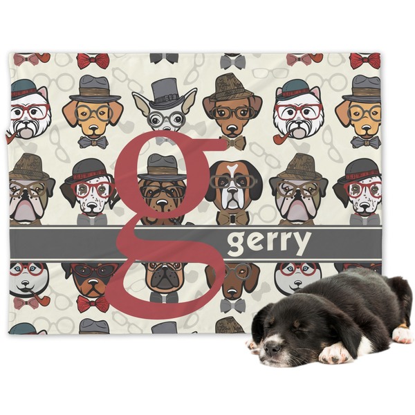 Custom Hipster Dogs Dog Blanket (Personalized)